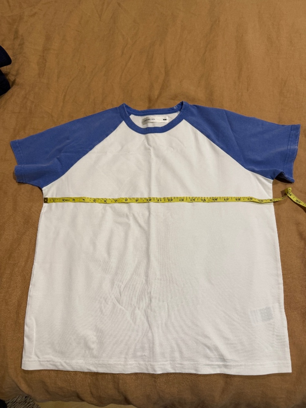 California Arts Crop tee, White/Blue, Large (fits Medium)